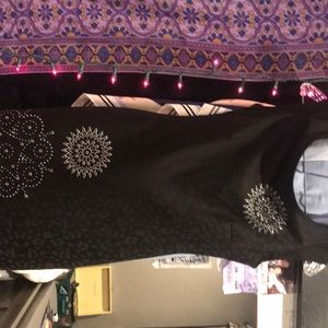 black body fitting dress with silver designs